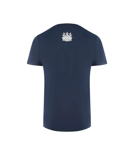 Mens London Embroidered Logo T-shirt Navy Blue Aquascutum