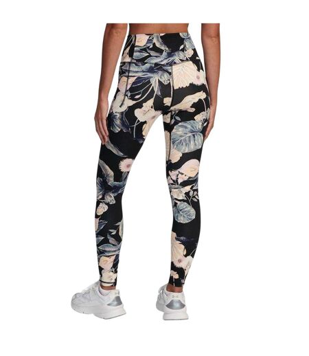 Womens/ladies Meridian Floral Pattern Leggings Black Under Armour