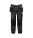 Mens Multi Pocket Straight Work Trousers Charcoal Black Dunlop-2