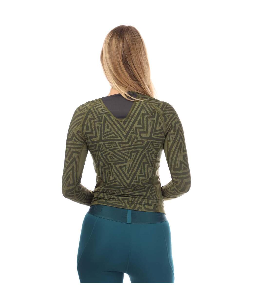 Womens/ladies Series-3 Long-sleeved Top Khaki Green Skins-2