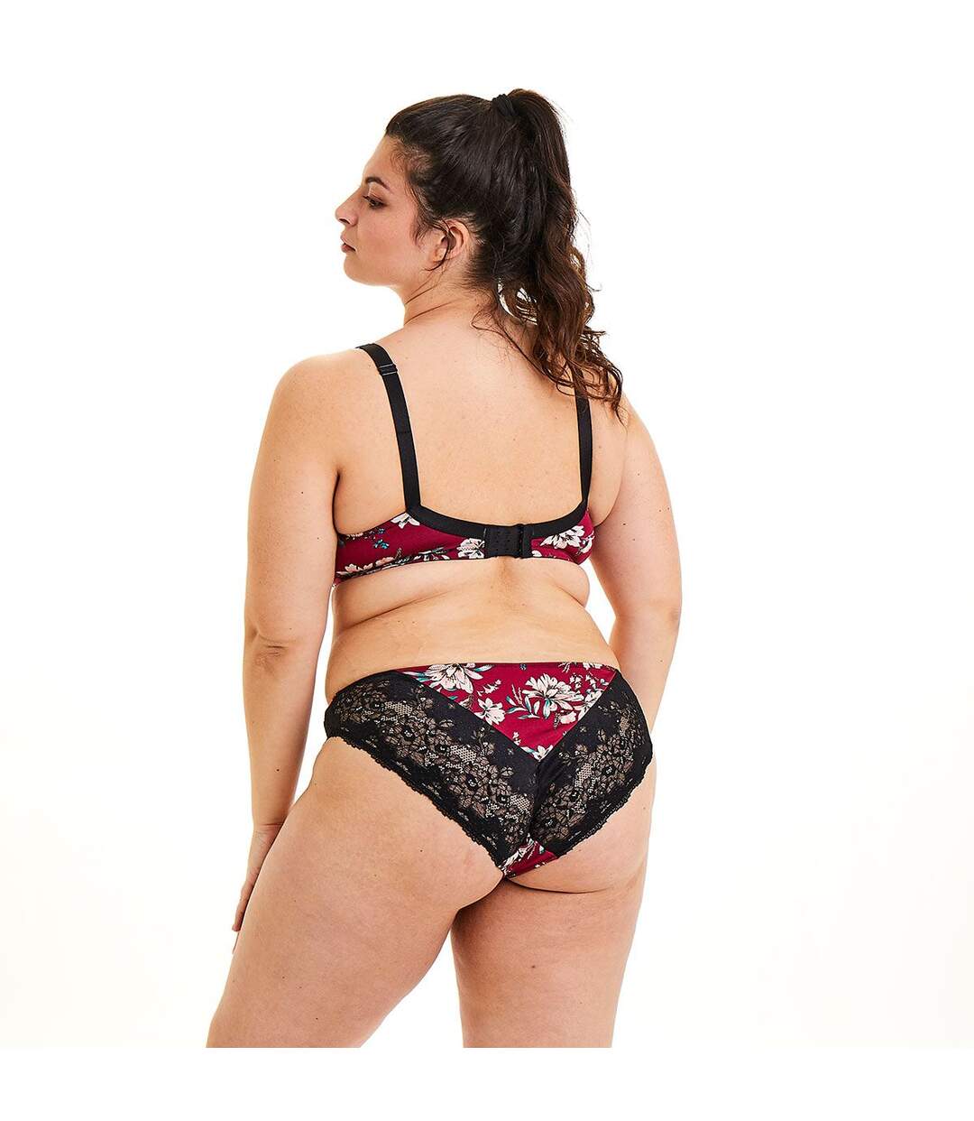 Soutien-gorge grand maintien bordeaux Pivoine