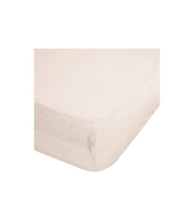 Drap Housse en Lin Adorable 140x190cm Beige Lin
