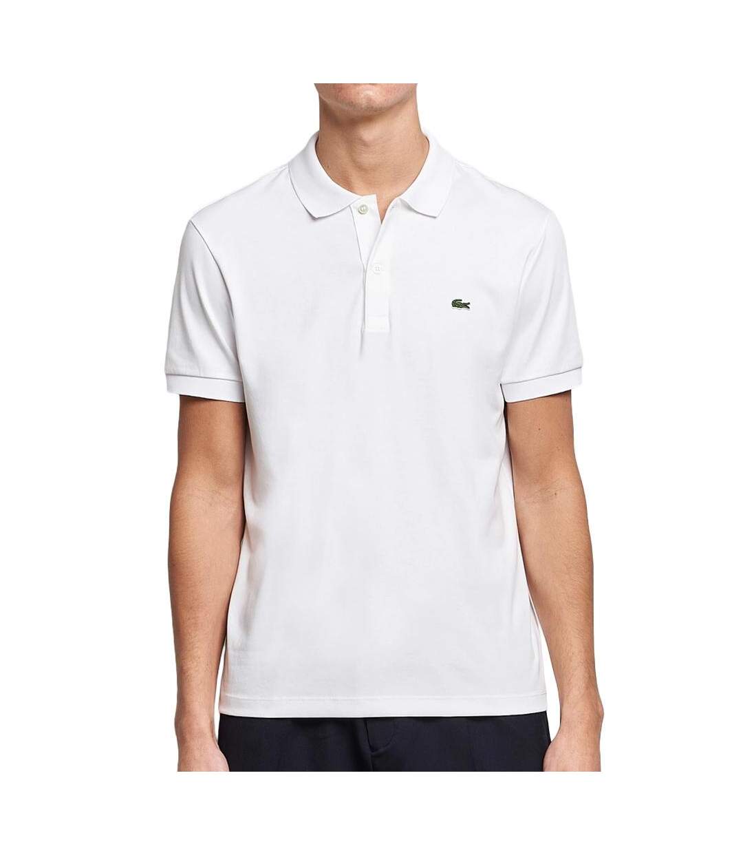 Polo blanc homme lacoste regular fit pima-1