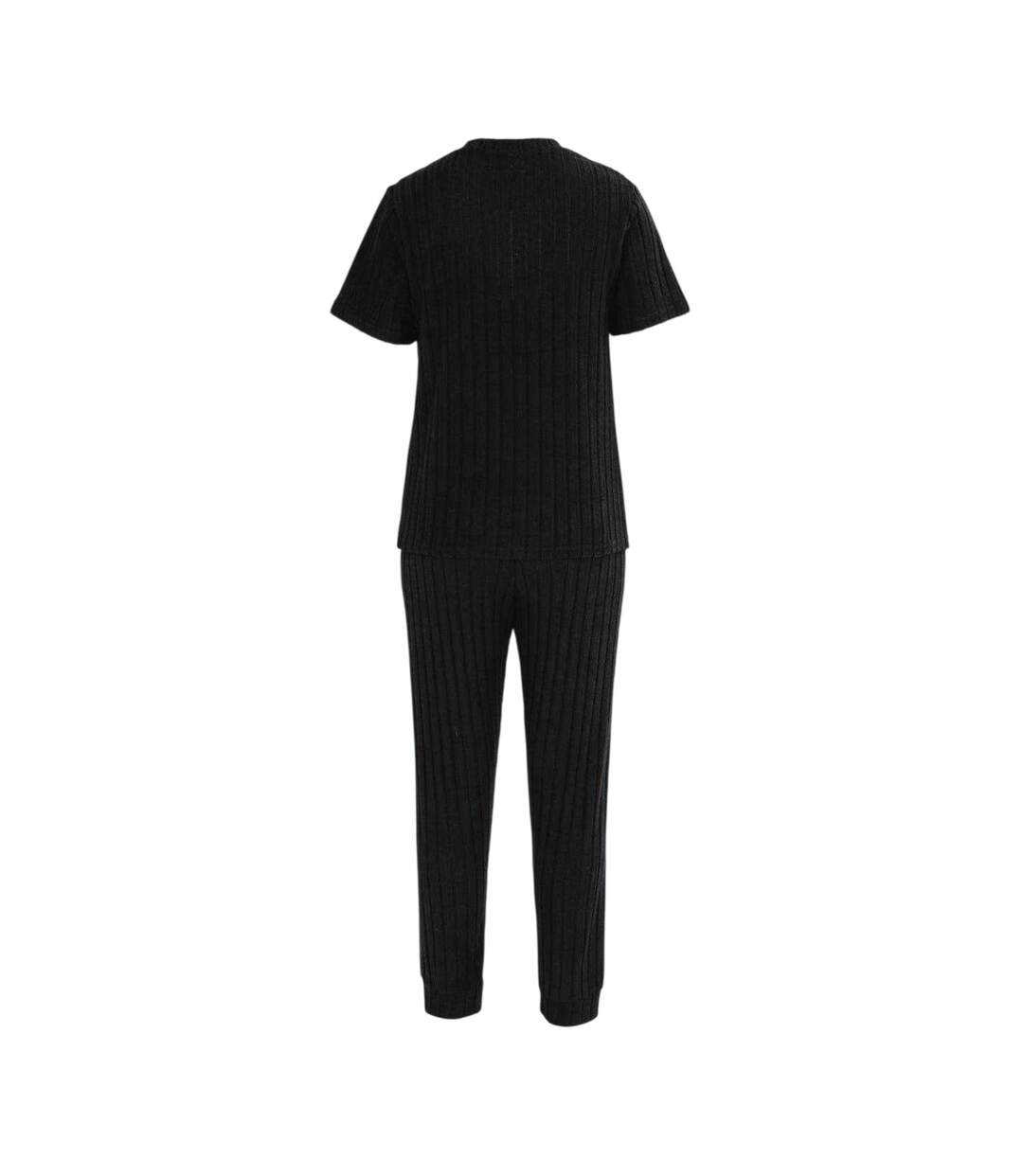 Ensemble De Pyjama Manches Courtes Femme Noir Miso-2