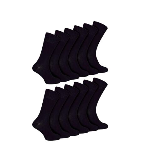 2 Pack Mens Diabetic Bamboo Extra Wide NON ELASTIC Socks