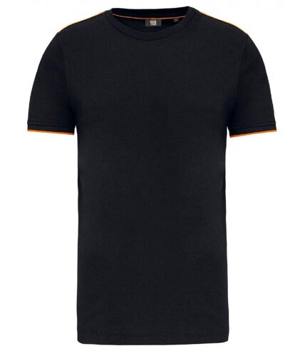 T-shirt professionnel DayToDay pour homme - WK3020 - noir et orange