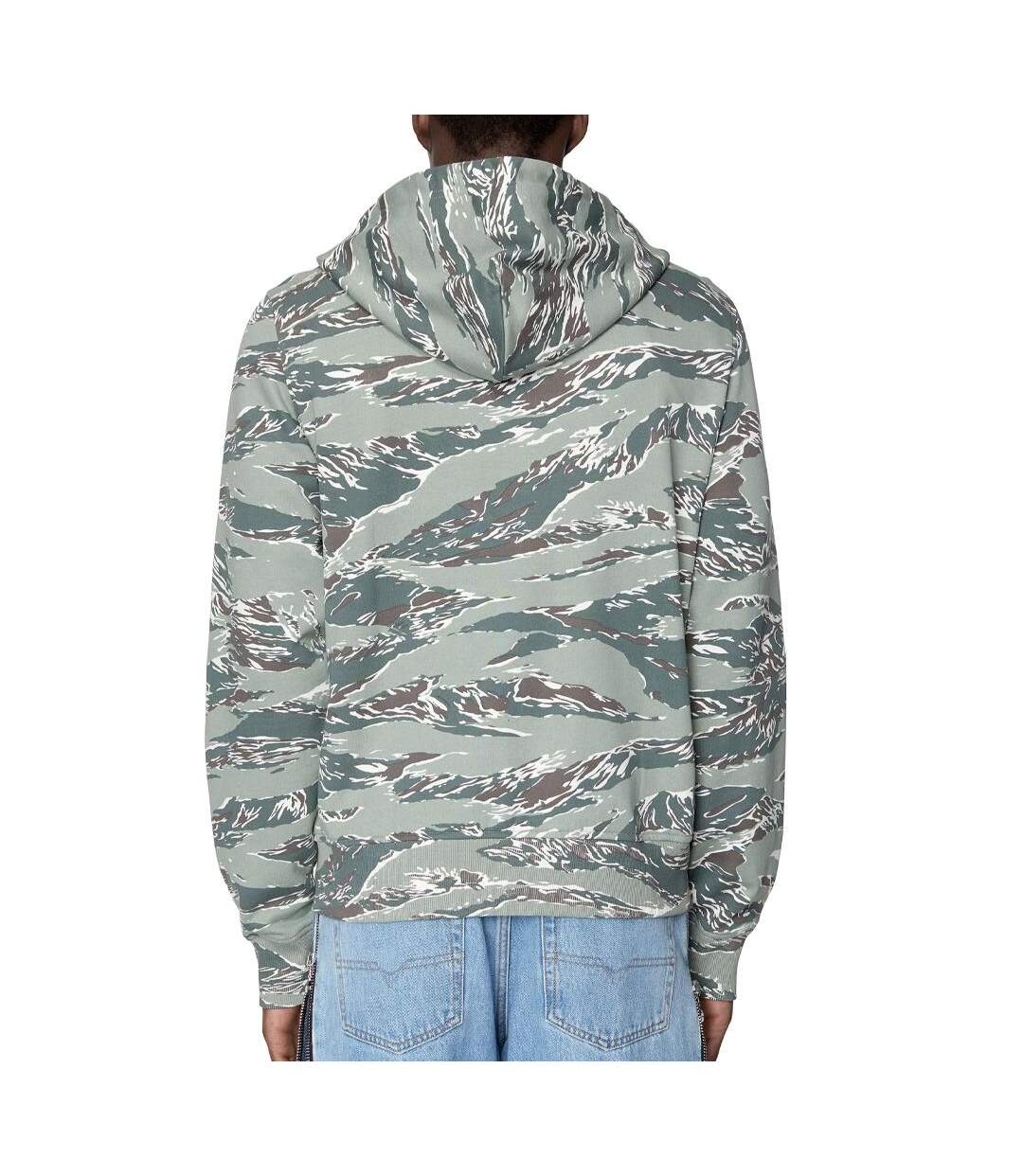 Sweat zippé kaki à motifs homme diesel a06855-2
