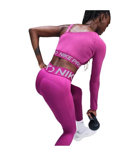Womens/ladies Pro Sculpt Perforated Leggings Hot Fushia Nike