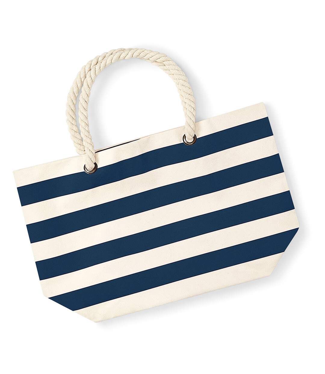 Tote bag nautical taille unique beige pâle / bleu marine Westford Mill-2