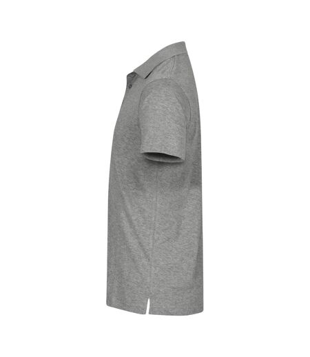 Unisex Adult Single Jersey Polo Shirt Grey Melange Clique