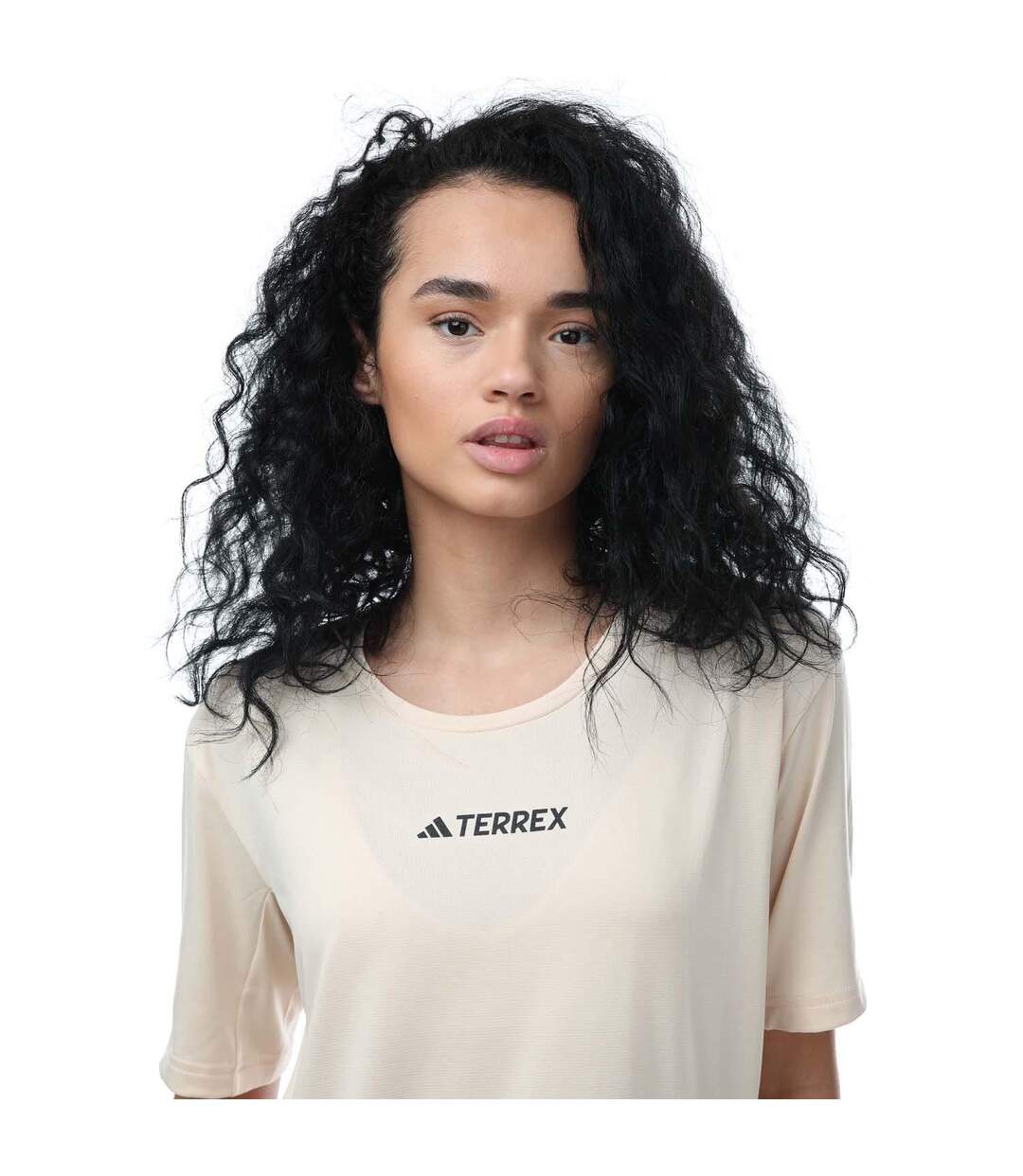 Womens/ladies terrex t-shirt sand Adidas-3