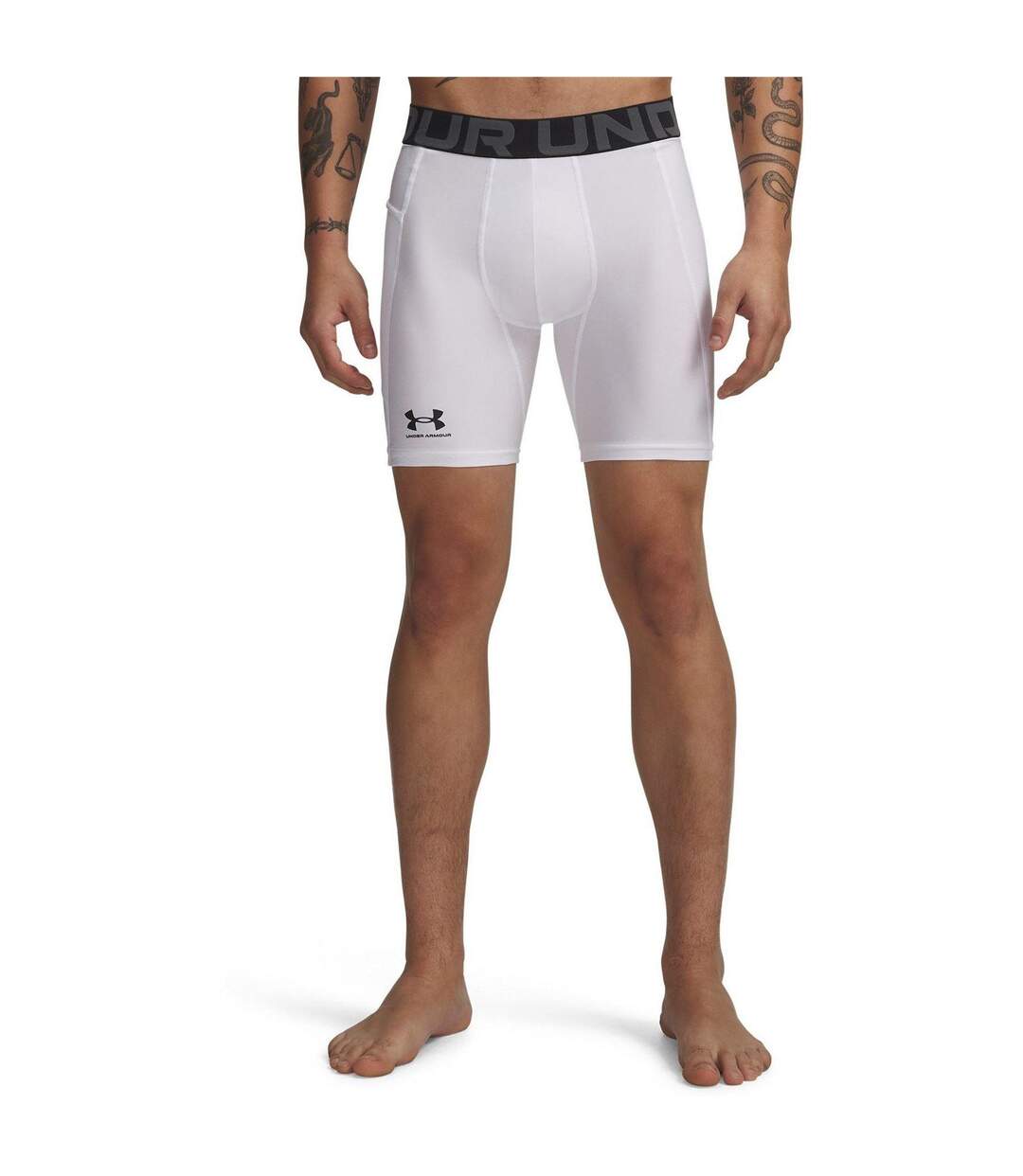Short De Compression Heatgear Homme Blanc Noir Under Armour-3