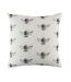 Bee happy repeat print cushion cover one size off white/black/yellow Evans Lichfield-1