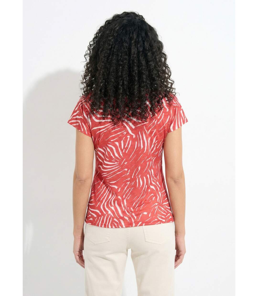 T-shirt col rond manches courtes imprimé-2