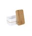 Lunch Box 2 Niveaux Effet Bambou 18cm Blanc-3