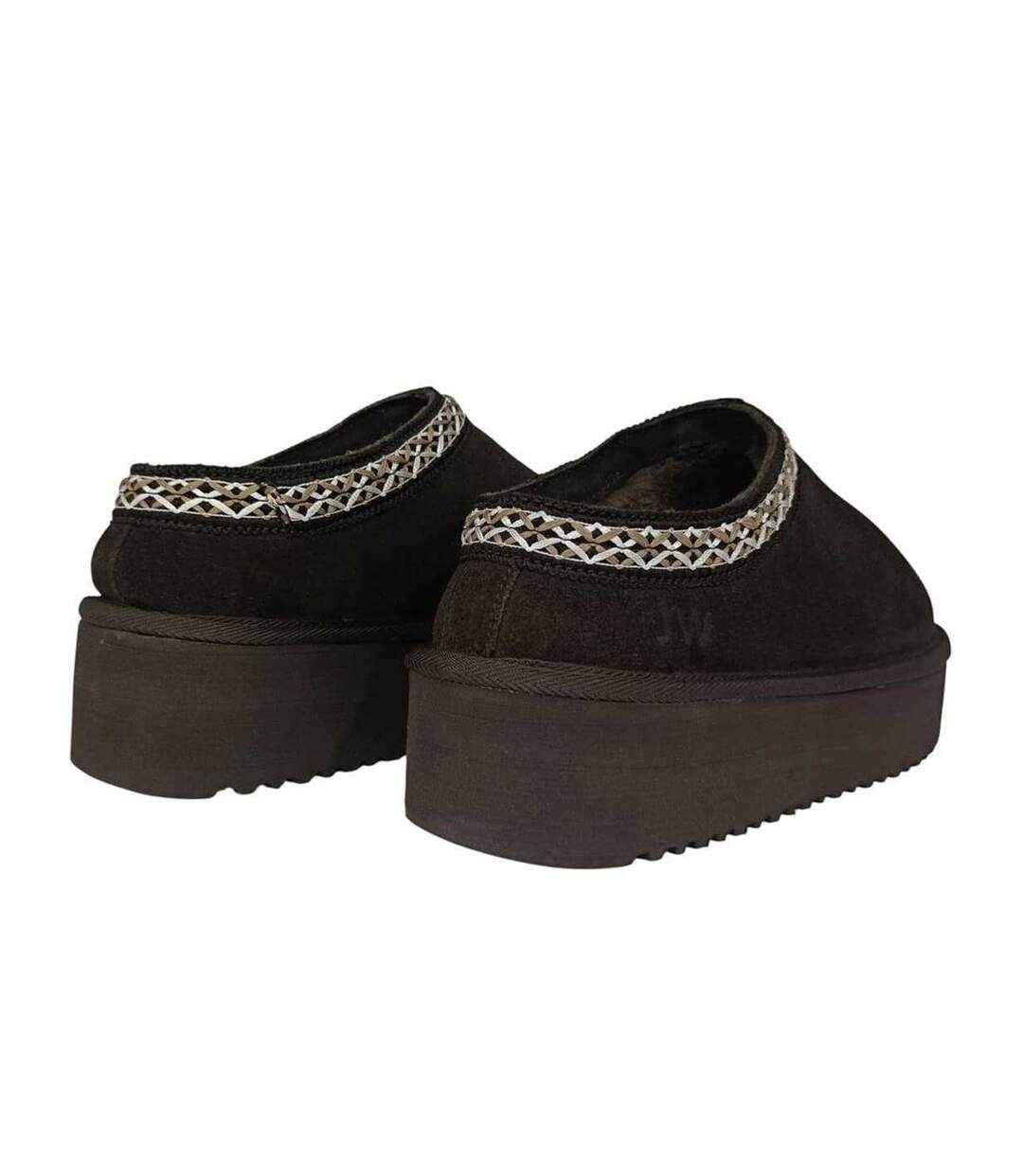 Womens/ladies Suede Platform Slippers Chocolate Jack Wills-2