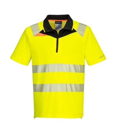 Mens dx4 high-vis polo shirt yellow/black Portwest