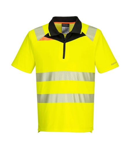 Mens dx4 high-vis polo shirt yellow/black Portwest