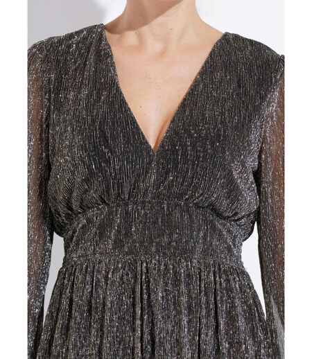 Robe courte pailletée taille haute