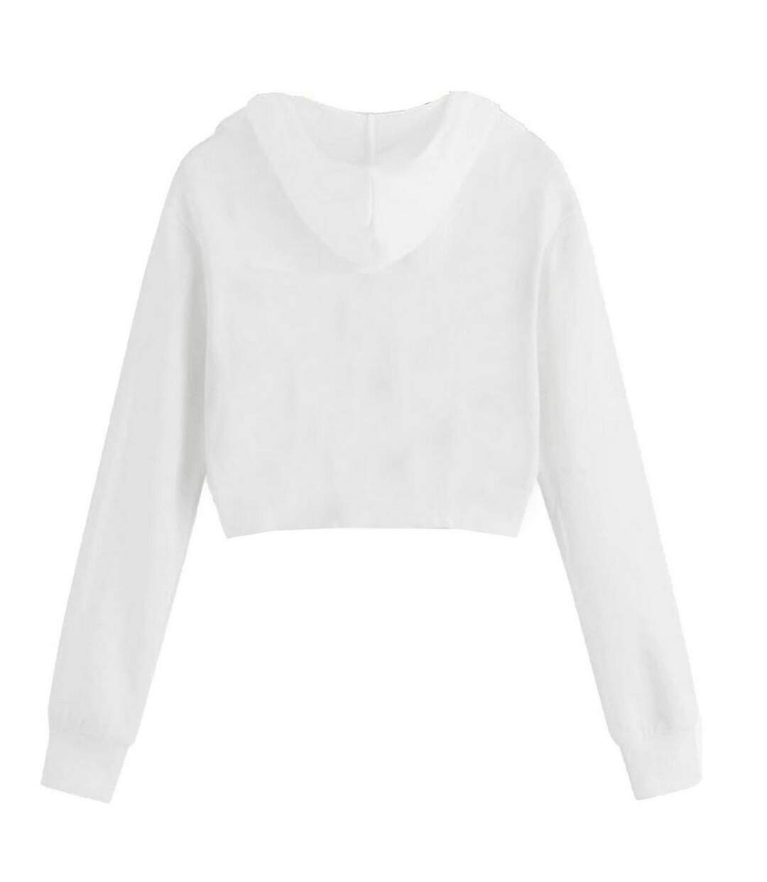 Sweat Court À Capuche Femme Blanc Miso-2