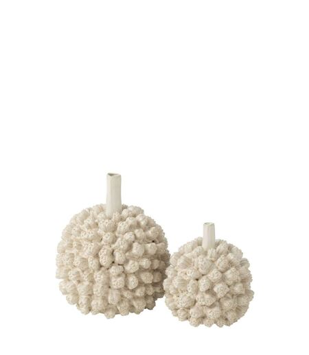 Vase Déco en Grès Saki 30cm Blanc