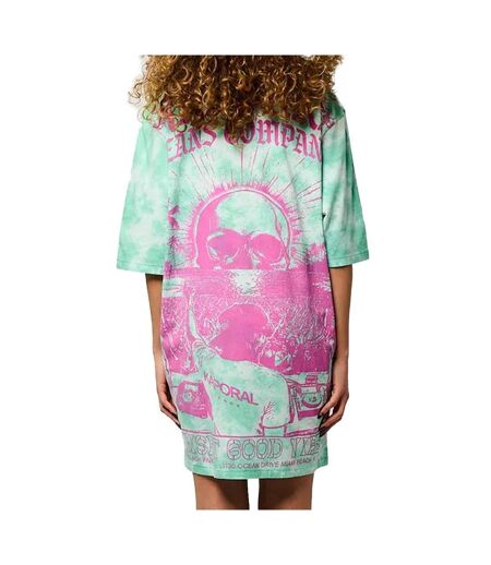 Robe verte/blanc femme kaporal elizah