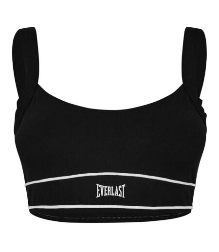 Womens/ladies Contrast Logo Medium Impact Sports Bra Black Everlast