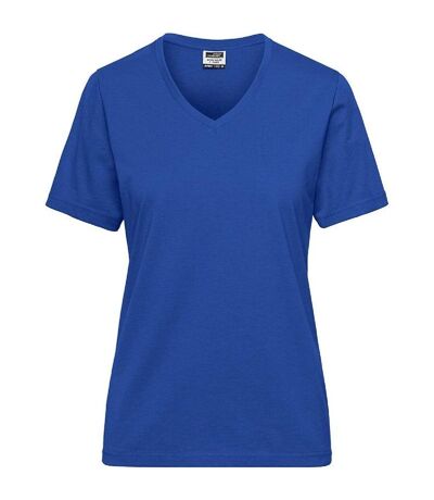 T-shirt de travail Bio col V - Femme - JN1807 - bleu roi