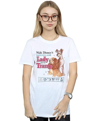 Disney - T-shirt LADY AND THE TRAMP DISTRESSED CLASSIC POSTER - Femme (Blanc) - UTBI17984