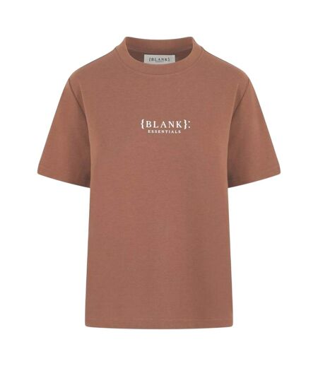 Womens/ladies Essentials Logo Boyfriend T-shirt Earth Brown Blank Essentials