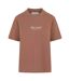 Womens/ladies Essentials Logo Boyfriend T-shirt Earth Brown Blank Essentials-2