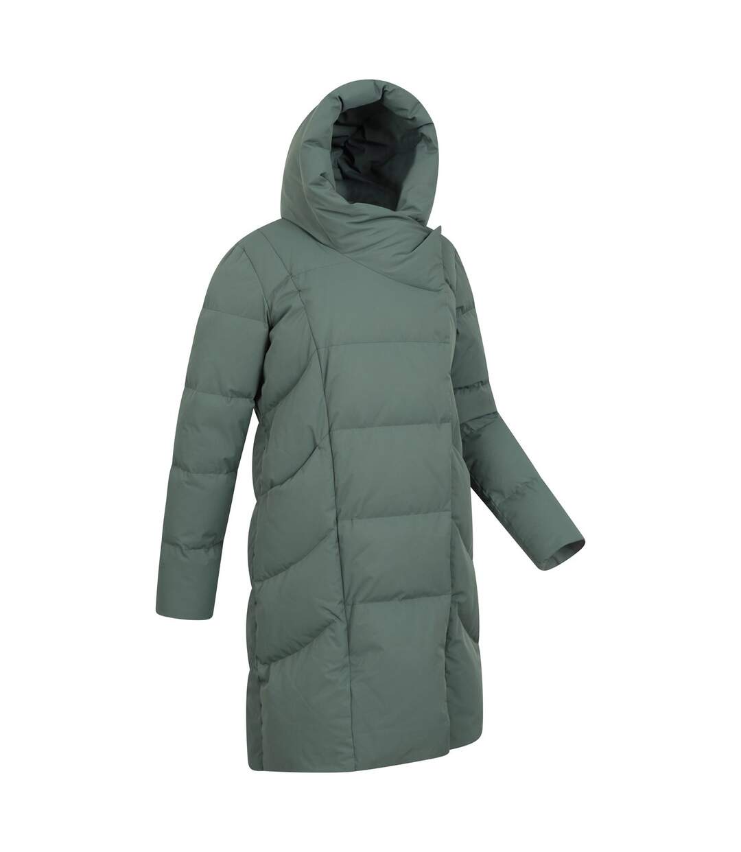 Womens/ladies Cosy Extreme Ii Wrap Down Jacket Khaki Green Mountain Warehouse-4