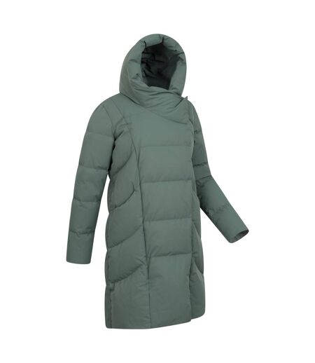 Womens/ladies Cosy Extreme Ii Wrap Down Jacket Khaki Green Mountain Warehouse