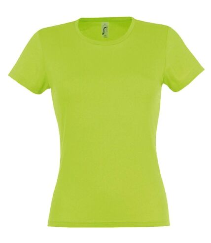 T-shirt manches courtes col rond - Femme - 11386 - vert citron