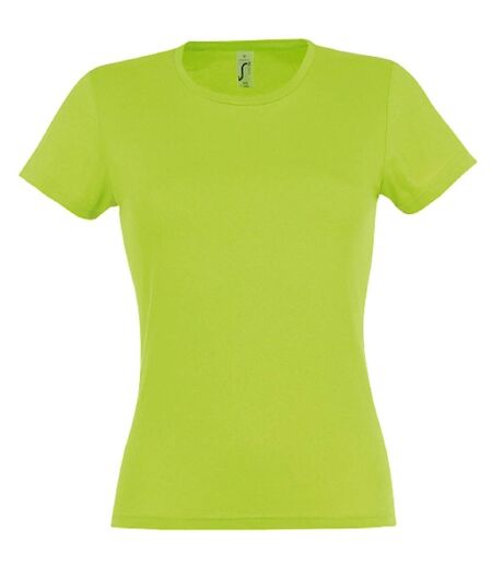 T-shirt manches courtes col rond - Femme - 11386 - vert citron