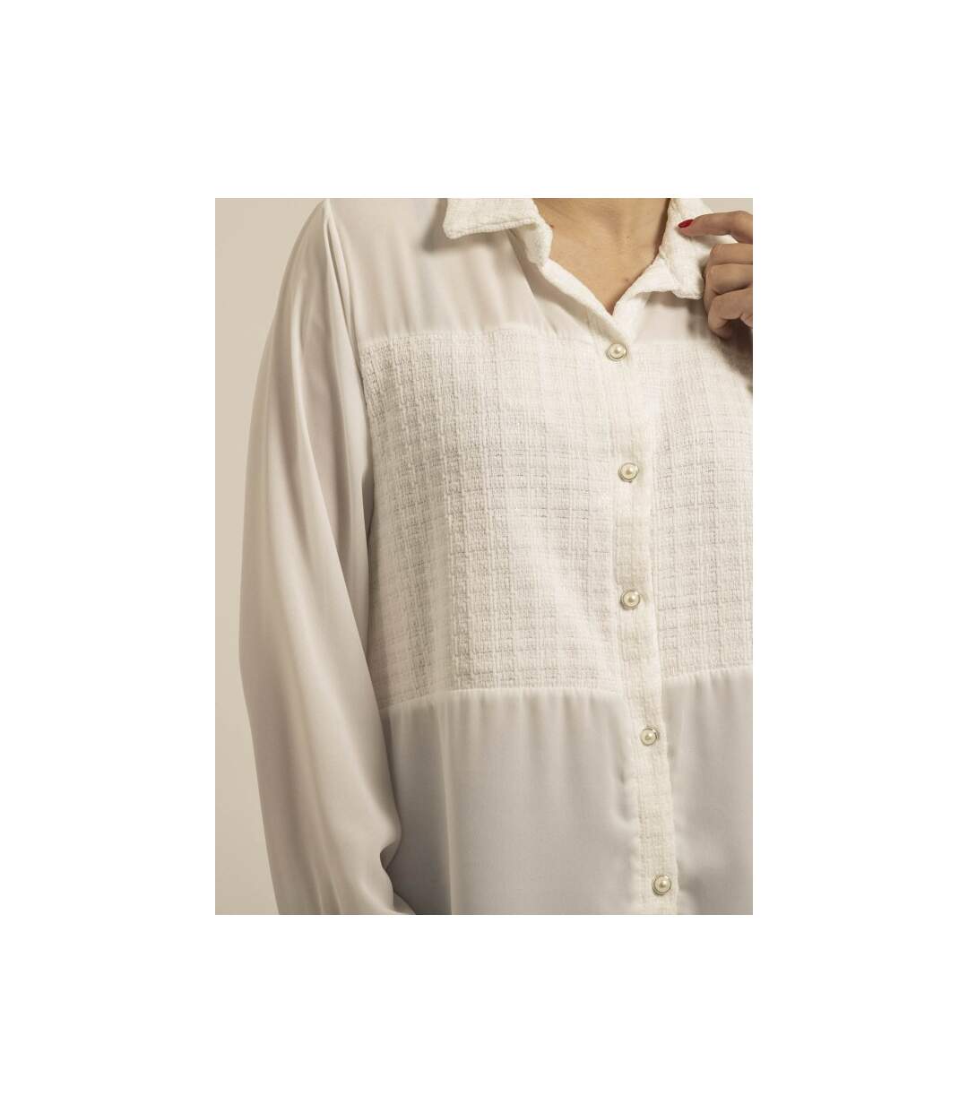 Chemise voile tweed ORENZA - Dona X Lisa-3