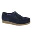 Mens suede apron casual shoes navy blue Roamers-1