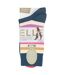 2 Pack Ladies Striped and Plain Bamboo Socks - Soft Breathable Everyday Comfort-2