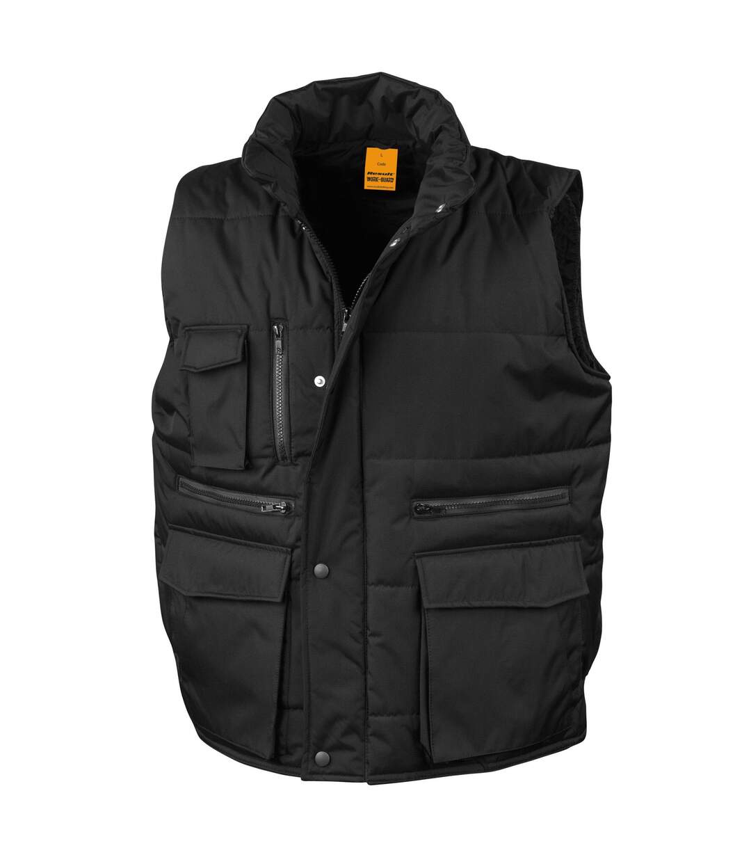 Mens Lance Ripstop Body Warmer Black WORK-GUARD By Result-2