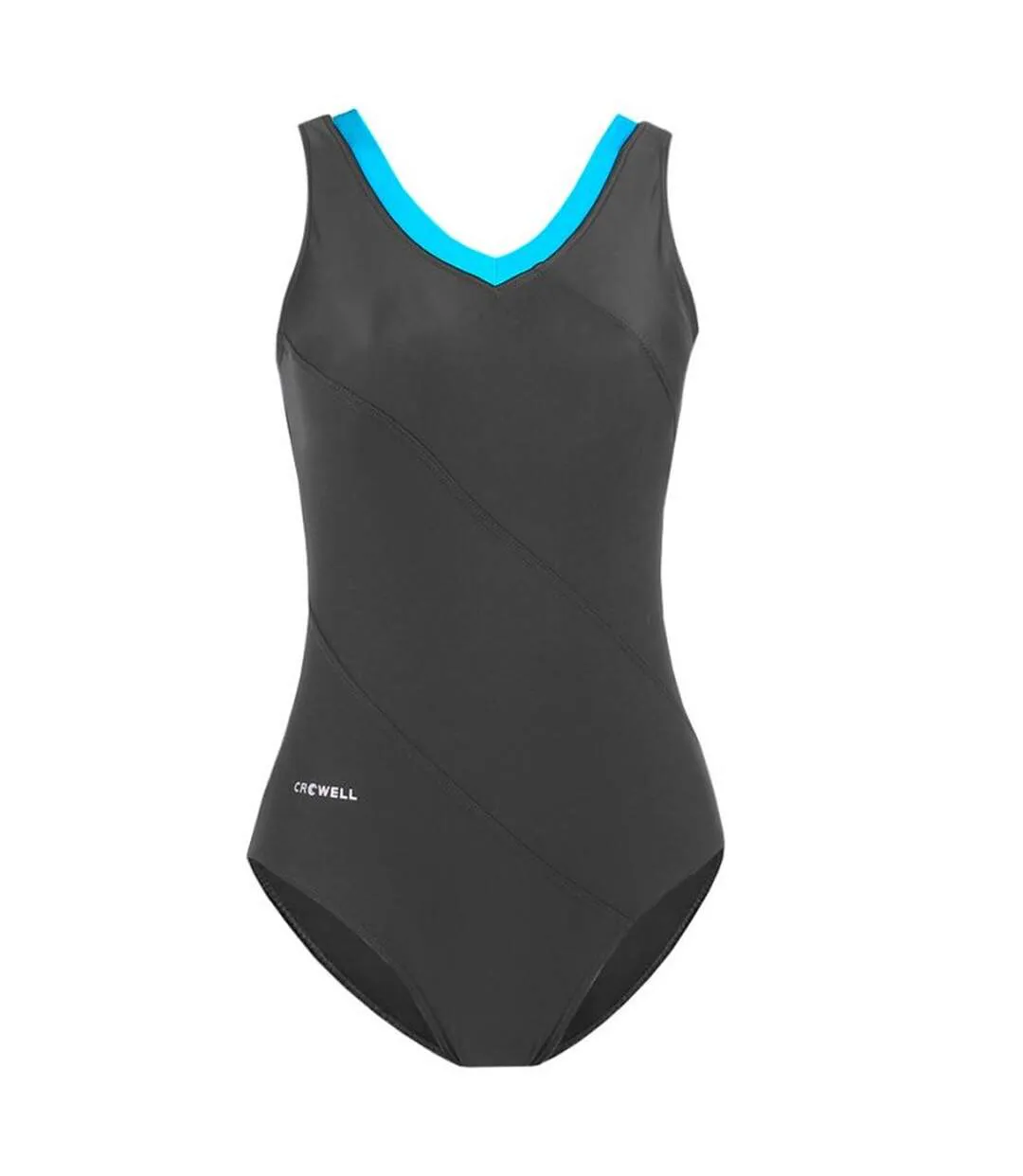 Maillot De Bain 1 Pièce Angie Femme Bleu Gris Crowell-1