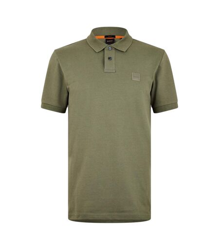 Polo Motif/style Logo Rectangulaire Passenger Homme Vert De Gris Clair Boss