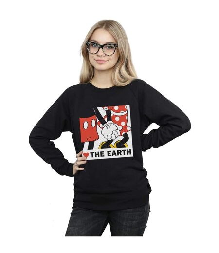 Disney Sweat-shirt Womens/Ladies Mickey Mouse Heart The Earth (Noir) - UTBI27460
