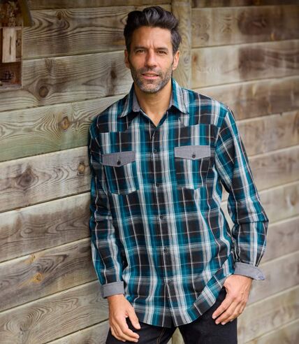 Men's Black Checked Shirt 