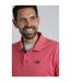 Mens miles pique organic polo shirt dark pink Weird Fish-4