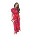Robe Mi-longue Manches Volantées Motif/style Floral Femme Orange AX Paris-2