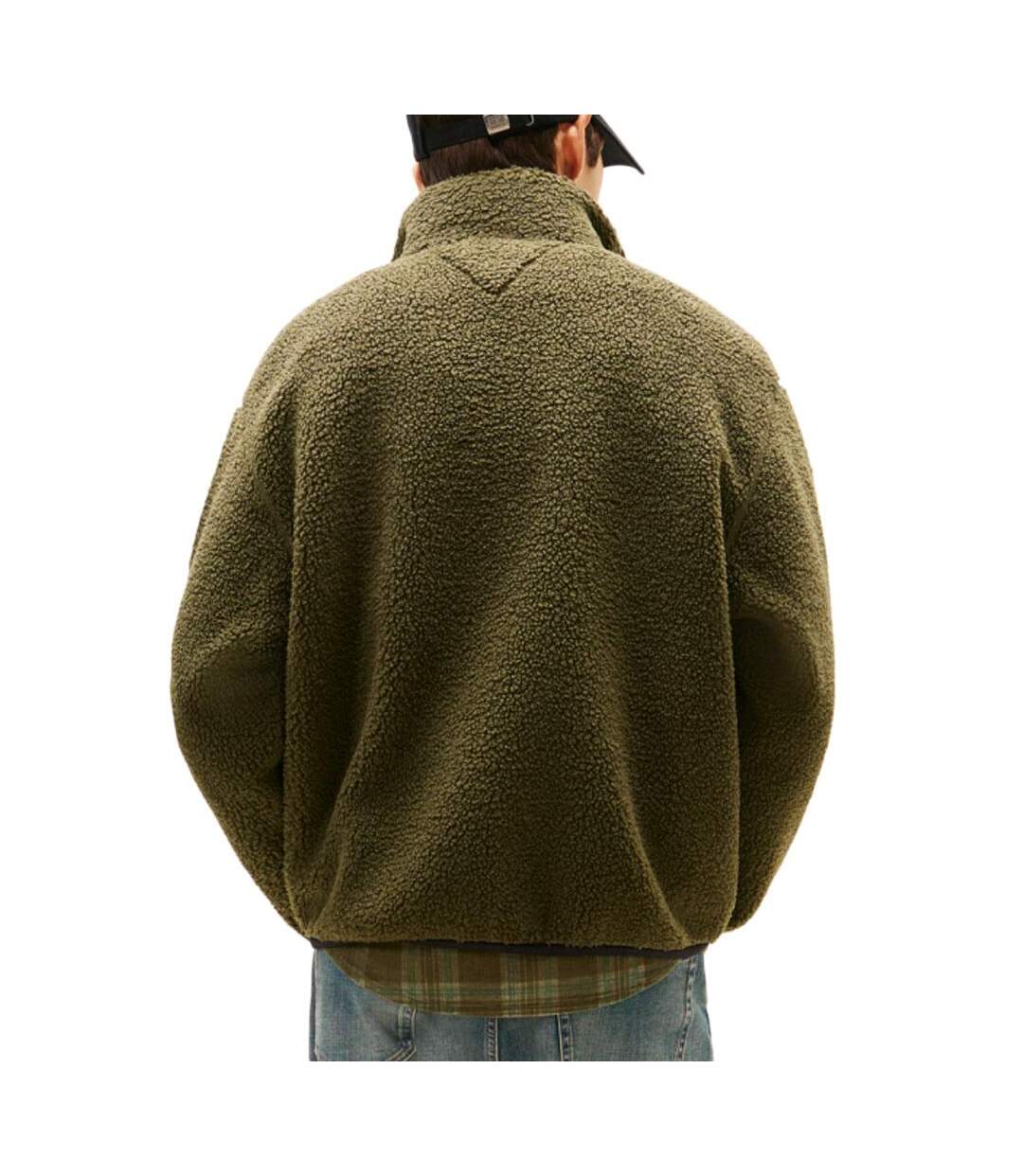Veste en sherpa vert homme tommy hilfiger badge-2