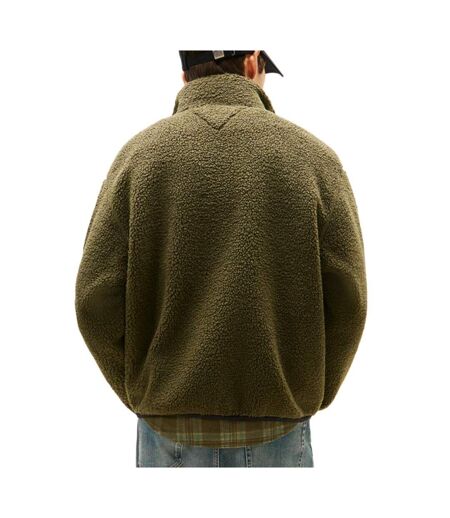 Veste en sherpa vert homme tommy hilfiger badge