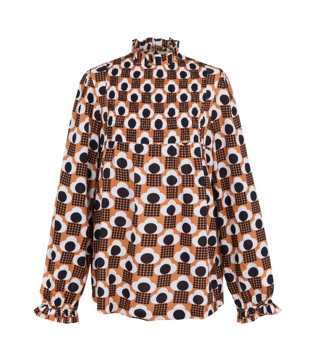 Womens/ladies Orla Kiely Rain Cloud Winter Blouse Tan Regatta-2