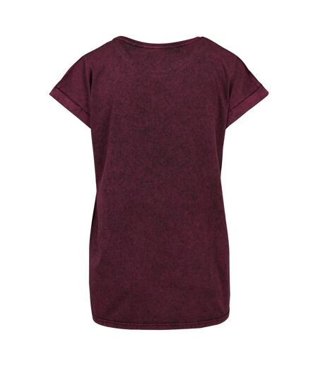 T-shirt Motif/style Délavé À L'acide Femme Rose Baie Noir Build Your Brand