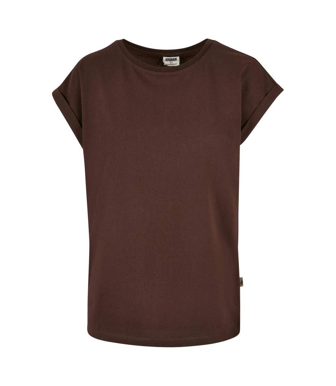 Womens/ladies Organic Cotton Extended Shoulder T-shirt Brown Urban Classics-1